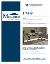 Monarch Specialties I 7449 Instructions D'assemblage