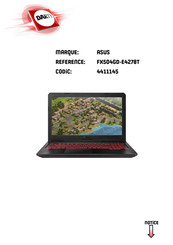 Asus FX504GD-E4278T Manuel De L'utilisateur