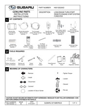 Subaru H001SSG502 Instructions D'installation