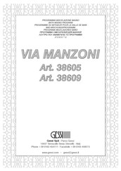 Gessi VIA MANZONI 38609 Manuel D'installation