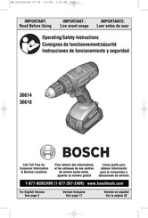 Bosch 36614 Consignes De Fonctionnement/Sécurité