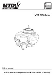 MTD OHV Série Mode D'emploi