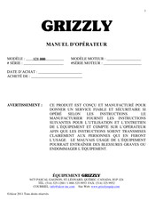 Grizzly 121 000 Manuel D'opérateur