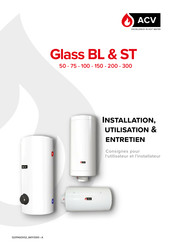 ACV GLASS ST150 Installation, Utilisation Et Entretien