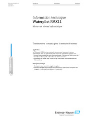 Endress+Hauser Waterpilot FMX11 Information Technique