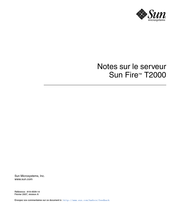 Sun Microsystems Sun Fire T2000 Mode D'emploi