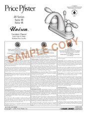 Black & Decker Price Pfister Unison 48 Serie Mode D'emploi