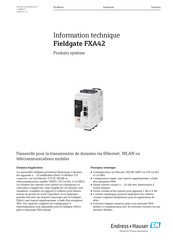 Endress+Hauser Fieldgate FXA42 Information Technique