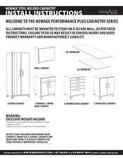 NewAge Products PERFORMANCE PLUS CABINETRY Serie Instructions D'installation