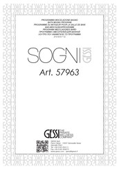 Gessi SOGNI 57963 Mode D'emploi