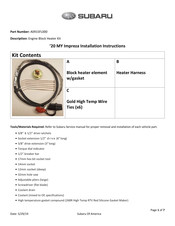 Subaru A091SFL000 Instructions D'installation