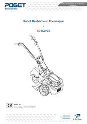 POGET RDT70 Notice D'utilisation Et D'entretien