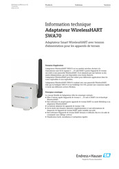 Endress+Hauser Wireless HART SWA70 Information Technique