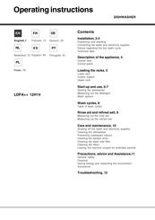 Hotpoint Ariston LDFA++ 12H14 Mode D'emploi