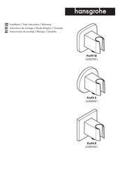 Hansgrohe FixFit S 268881 Serie Instructions De Montage / Mode D'emploi / Garantie