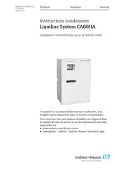 Endress+Hauser Liquiline System CA80HA Instructions Condensées