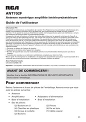 RCA ANT702F Guide De L'utilisateur