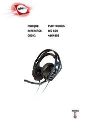 Plantronics RIG 500 Serie Guide De L'utilisateur