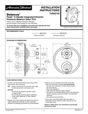 American Standard Delancey TU052740 Instructions D'installation