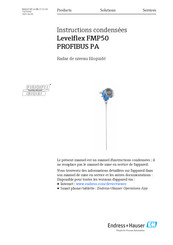 Endress+Hauser Levelflex FMP50 PROFIBUS PA Instructions Condensées