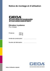 GEDA STAR 200 STANDARD Notice De Montage Et D'utilisation