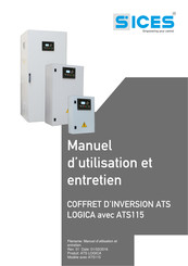 Sices ATS115 Notice D'utilisation Et Entretien