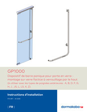 dormakaba GP1000 Instructions D'installation