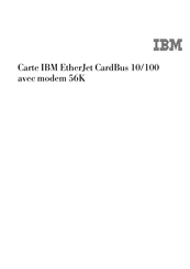 IBM EtherJet CardBus 10/100 Mode D'emploi