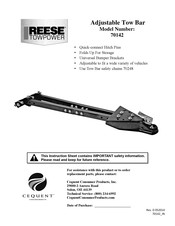 Reese Towpower 70142 Mode D'emploi