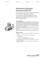 Endress+Hauser Prothermo NMT 539 Information Technique