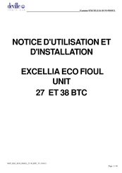 deville EXCELLIA ECO 38 BTC Notice D'utilisation Et D'installation