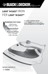Black & Decker Home LIGHT 'N EASY F920C Guide D'entretien Et D'utilisation