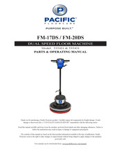 Pacific Floorcare FM-17DS Manuel D'opération