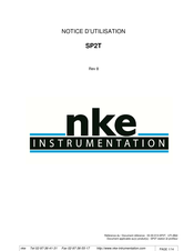 NKE SP2T Notice D'utilisation