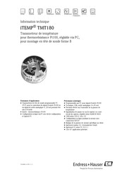 Endress+Hauser iTEMP TMT180 Information Technique