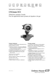 Endress+Hauser CNGmass DCI Information Technique