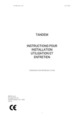 Imesa TANDEM Instructions Pour Installation, Utilisation Et Entretien