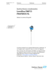 Endress+Hauser Levelflex FMP53 PROFIBUS PA Instructions Condensées