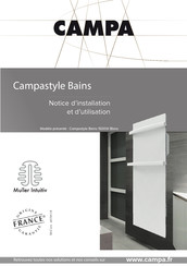 Campa Campastyle Bains 1500W Blanc Notice D'installation Et D'utilisation
