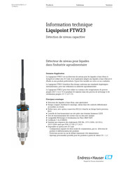Endress+Hauser Liquipoint FTW23 Information Technique