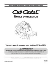 Cub Cadet RZT42 Notice D'utilisation