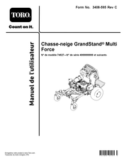 Toro GrandStand Multi Force 74527 Manuel De L'utilisateur
