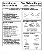 GE Profile PGS968 Instructions D'installation