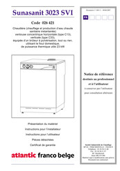 Atlantic franco belge Sunasanit 3023 SVI Notice De Référence