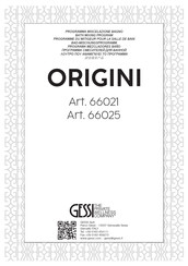 Gessi ORIGINI 66021 Mode D'emploi