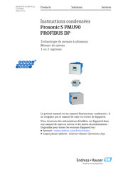 Endress+Hauser Prosonic S FMU90 PROFIBUS DP Instructions Condensées