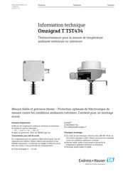 Endress+Hauser Omnigrad T TST434 Information Technique