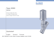 Burkert 2060 INOX Mode D'emploi