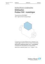 Endress+Hauser Proline Promag 500 Instructions Condensées