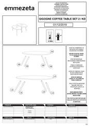 Emmezeta GIGOGNE COFFEE TABLE SET 2/KD Notice De Montage